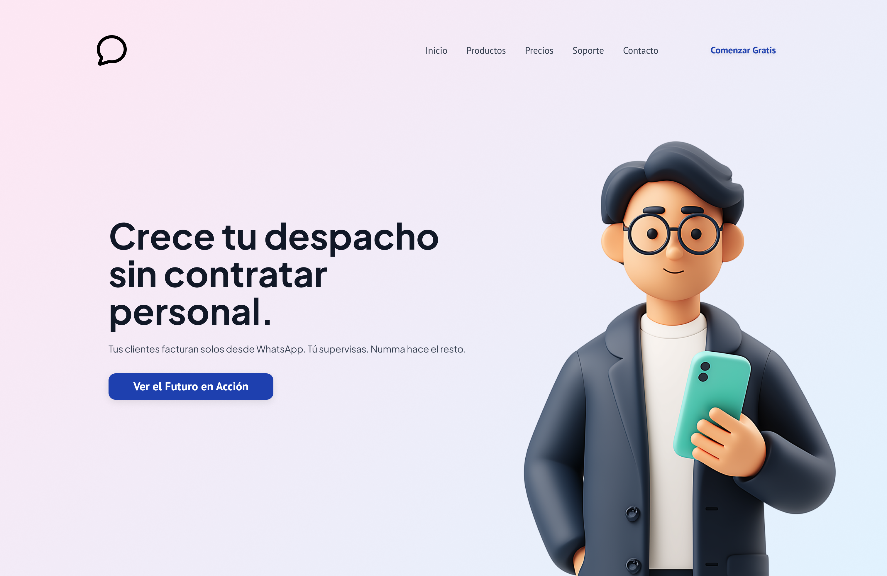 Landing page targeting accountants